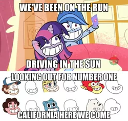 Size: 1200x1135 | Tagged: safe, derpibooru import, screencap, twilight sparkle, pony, my little pony: pony life, spoiler:pony life s01e17, spoiler:pony life s01e27, bean mouth, calarts, calarts smile, caption, female, image macro, mare, op is a duck, op is a faggot, op is really desperate at this point, op is trying to start shit so badly that it's kinda funny, op isn't even trying anymore, ponies of the moment, selfie, song reference, text
