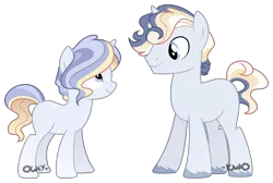 Size: 2095x1411 | Tagged: safe, artist:owl-clockwork, derpibooru import, oc, unofficial characters only, pony, female, male, mare, offspring, parent:prince blueblood, parent:trixie, parents:bluetrix, simple background, stallion, transparent background, twins