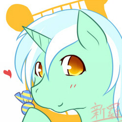 Size: 250x250 | Tagged: safe, artist:dieva4130, derpibooru import, lyra heartstrings, pony, unicorn, avatar, candy, colored pupils, female, floating heart, food, heart, implied lesbian, implied lyrabon, implied shipping, mare, solo