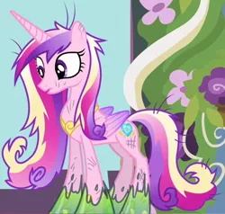 Size: 1214x1157 | Tagged: safe, derpibooru import, screencap, princess cadance, alicorn, pony, a canterlot wedding, changeling slime, cropped, dirty, female, mare, messy mane, slime, solo, stuck
