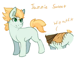 Size: 1280x976 | Tagged: safe, artist:amiookamiwolf, derpibooru import, oc, oc:jazzie sweet, earth pony, pony, colt, magical gay spawn, male, offspring, parent:braeburn, parent:soarin', parents:soarburn, simple background, solo, transparent background