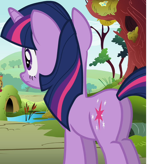 Size: 518x576 | Tagged: safe, derpibooru import, screencap, twilight sparkle, pony, unicorn, swarm of the century, butt, cropped, female, mare, plot, solo, twibutt, unicorn twilight