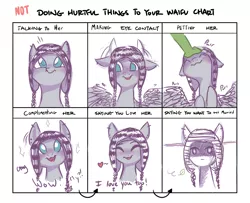 Size: 1600x1300 | Tagged: safe, alternate version, artist:hippykat13, derpibooru import, oc, oc:kitty sweet, unofficial characters only, pegasus, pony, alternate ending, anxiety, behaving like a cat, blank stare, blushing, chullo, cute, doing loving things, excited, female, flustered, hat, heart, mare, meme, not doing hurtful things to your waifu, ocbetes, offscreen character, shadow, shy, small mare, solo, sparkles, waifu