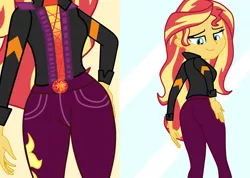 Size: 3129x2233 | Tagged: safe, artist:gmaplay, derpibooru import, sunset shimmer, equestria girls, equestria girls series, spoiler:eqg series (season 2), ass, breasts, bunset shimmer, butt, female, looking at butt, music festival outfit, solo, the ass was fat