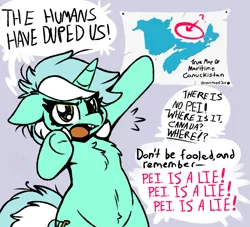 Size: 1100x1000 | Tagged: safe, artist:skoon, derpibooru import, lyra heartstrings, pony, unicorn, bipedal, canada, chest fluff, conspiracy, female, mare, paranoid, prince edward island, sketch, solo