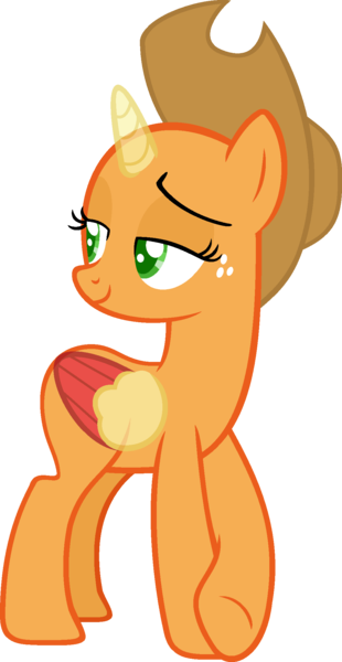 Size: 1107x2144 | Tagged: safe, artist:pegasski, derpibooru import, oc, unofficial characters only, alicorn, pony, grannies gone wild, alicorn oc, bald, base, bedroom eyes, eyelashes, freckles, hat, horn, looking back, raised hoof, simple background, smiling, solo, transparent background, two toned wings, underhoof, wings