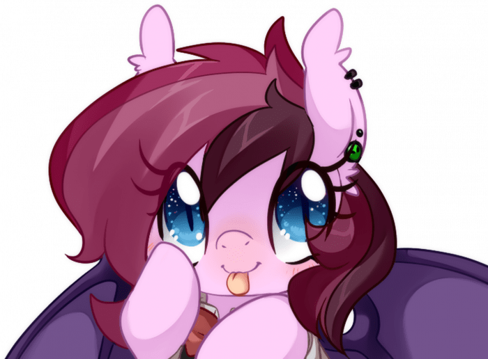 Size: 700x516 | Tagged: safe, artist:loyaldis, derpibooru import, oc, oc:bree, bat pony, pony, :p, bat pony oc, bat wings, bust, commission, ear piercing, earring, eyelashes, jewelry, piercing, simple background, slit eyes, tongue out, transparent background, wings, your character here