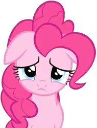Size: 987x1296 | Tagged: safe, derpibooru import, edit, edited screencap, editor:huntercwalls, screencap, pinkie pie, pony, pinkie pride, background removed, cute, diapinkes, female, floppy ears, not a vector, sad, sadorable, simple background, solo, transparent background
