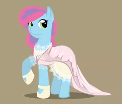 Size: 900x766 | Tagged: safe, alternate version, artist:askmerriweatherauthor, derpibooru import, oc, oc:tootie frootie, pegasus, pony, clothes, dress, solo