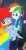 Size: 257x502 | Tagged: safe, derpibooru import, screencap, rainbow dash, dog, equestria girls, equestria girls series, run to break free, spoiler:eqg series (season 2), blue dog, cropped, cute, dashabetes, female, holding, image, jpeg, solo