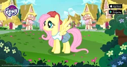 Size: 1200x630 | Tagged: safe, derpibooru import, official, fluttershy, pegasus, pony, 90s grunge fluttershy, backwards ballcap, baseball cap, cap, female, flower, gameloft, hat, mare, outfit, solo