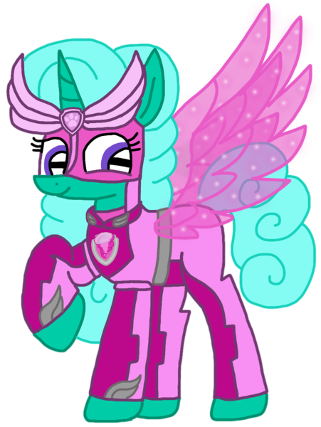 Size: 954x1269 | Tagged: safe, artist:徐詩珮, derpibooru import, glitter drops, pony, unicorn, series:sprglitemplight diary, series:sprglitemplight life jacket days, series:springshadowdrops diary, series:springshadowdrops life jacket days, alternate universe, artificial wings, augmented, clothes, cute, female, glitterbetes, magic, magic wings, mare, mighty pups, paw patrol, simple background, skye (paw patrol), solo, transparent background, wings