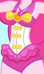 Size: 762x1269 | Tagged: safe, derpibooru import, screencap, pinkie pie, equestria girls, equestria girls series, forgotten friendship, armpits, boobshot, breasts, clothes, cropped, female, frilled swimsuit, geode of sugar bombs, jewelry, magical geodes, necklace, pinkie pie swimsuit, sleeveless, solo, swimsuit, thighs