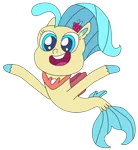 Size: 2448x2658 | Tagged: safe, artist:supahdonarudo, derpibooru import, princess skystar, seapony (g4), my little pony: pony life, my little pony: the movie, chibi, cute, happy, simple background, skyabetes, style emulation, transparent background