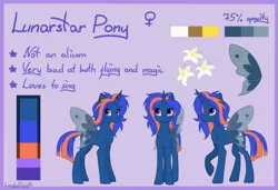 Size: 3500x2400 | Tagged: safe, artist:lambydwight, derpibooru import, oc, oc:lunarstarpony, unofficial characters only, pony, butterfly wings, female, mare, reference sheet, signature, solo, wings