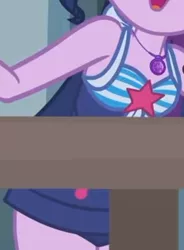 Size: 664x901 | Tagged: safe, derpibooru import, screencap, sci-twi, twilight sparkle, equestria girls, equestria girls series, unsolved selfie mysteries, beach shorts swimsuit, breasts, clothes, cropped, equestria girls swimsuit, female, geode of telekinesis, jewelry, magical geodes, necklace, one-piece swimsuit, sci-twi swimsuit, sideboob, sleeveless, solo, swimsuit, twilight sparkes' beach shorts swimsuit