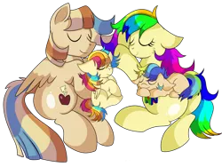 Size: 1280x965 | Tagged: safe, artist:rainbowtashie, author:bigonionbean, derpibooru import, oc, oc:azure spice, oc:cinnamon spectrum, oc:rainbow tashie, oc:spicy cider, earth pony, pegasus, pony, adorable face, children, colt, commissioner:bigonionbean, cute, cutie mark, eyes closed, family, father and child, father and daughter, father and son, female, filly, foal, fusion, fusion:spicy cider, husband and wife, male, mare, mother and child, mother and daughter, mother and son, oc x oc, offspring, palindrome get, peaceful, shipping, simple background, sleeping, stallion, straight, transparent background