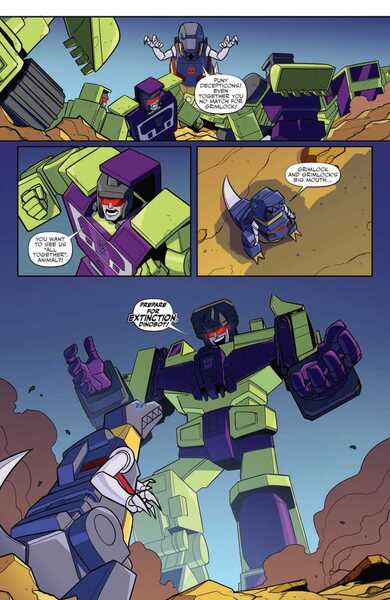 Size: 993x1528 | Tagged: safe, artist:sara pitre-durocher, derpibooru import, idw, spoiler:comic, spoiler:friendship in disguise, spoiler:friendship in disguise02, autobot, bonecrusher, constructicons, decepticon, devastator, dinobot, grimlock, hook (decepticon), long haul, mixmaster, no pony, preview, scavenger, scrapper