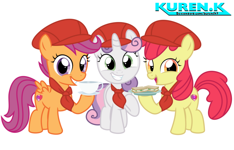 Size: 1900x1220 | Tagged: safe, artist:kuren247, derpibooru import, apple bloom, scootaloo, sweetie belle, earth pony, pegasus, pony, unicorn, adorabloom, apple bloom's cutie mark, coffee, crossover, cute, cutie mark, cutie mark crusaders, drink, exploitable meme, female, filly, food, hat, looking at you, meme, pokemon cafe mix, sandwich, scootaloo's cutie mark, simple background, smiling, smiling at you, sweetie belle's cutie mark, the cmc's cutie marks, transparent background, vector