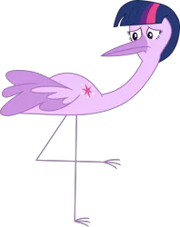 Size: 2144x2701 | Tagged: safe, artist:dupontsimon, derpibooru import, sci-twi, twilight sparkle, bird, fanfic:magic show of friendship, equestria girls, crane (animal), fanfic art, simple background, solo, species swap, transformation, transparent background, vector