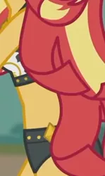 Size: 614x1033 | Tagged: safe, derpibooru import, screencap, sunset shimmer, equestria girls, equestria girls series, unsolved selfie mysteries, beach shorts swimsuit, bikini, bikini bottom, bikini top, breasts, clothes, cropped, female, jewel, jewelry, necklace, pictures of bellies, sideboob, sleeveless, solo, sunset shimmer's beach shorts swimsuit, swimsuit