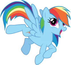 Size: 3268x3000 | Tagged: safe, artist:cloudyglow, artist:yanoda, derpibooru import, rainbow dash, pegasus, pony, the ticket master, .ai available, cute, dashabetes, female, flying, mare, open mouth, simple background, transparent background, vector