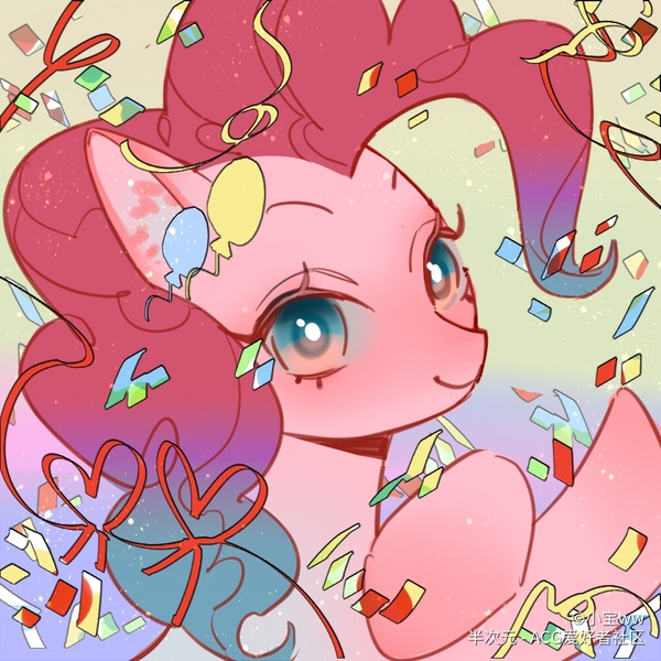 Size: 1000x1000 | Tagged: safe, artist:小宝ww, derpibooru import, pinkie pie, earth pony, pony, bust, female, mare, portrait, solo