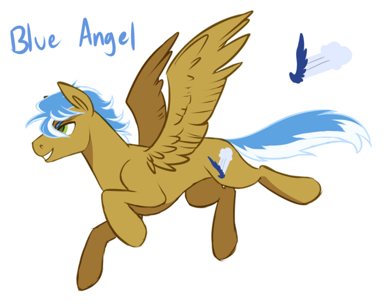 Size: 1280x1005 | Tagged: safe, artist:amiookamiwolf, derpibooru import, oc, oc:blue angel, pegasus, pony, magical gay spawn, male, offspring, parent:braeburn, parent:soarin', parents:soarburn, simple background, solo, stallion, transparent background