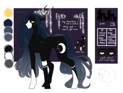 Size: 2652x2000 | Tagged: safe, artist:slvtmin, derpibooru import, oc, oc:luna, unofficial characters only, earth pony, pony, horns, reference sheet, simple background, solo, transparent background