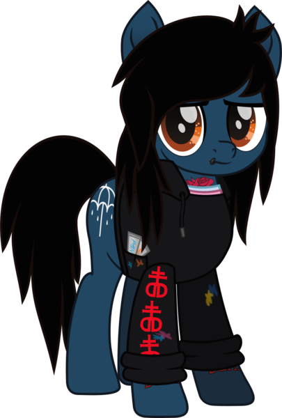 Size: 797x1182 | Tagged: safe, artist:lightningbolt, derpibooru import, oc, ponified, ponified:oliver sykes, earth pony, pony, .svg available, bring me the horizon, clothes, drop dead clothing, equestria girls ponified, hoodie, lip piercing, looking at you, male, movie accurate, paint bottle, paint stains, piercing, shirt, simple background, solo, stallion, standing, svg, tattoo, transparent background, undershirt, vector