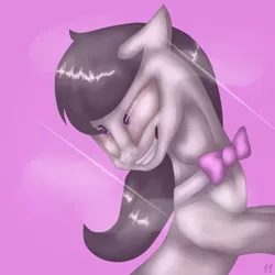 Size: 2834x2834 | Tagged: safe, artist:11-shadow, derpibooru import, octavia melody, earth pony, pony, fanfic:puppet to her fame, slice of life (episode), bowtie, female, grin, manic, scene interpretation, smiling, solo