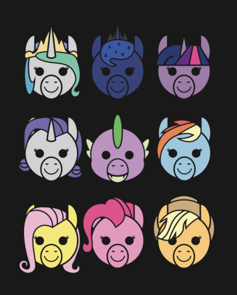 Size: 882x1096 | Tagged: safe, artist:samoht-lion, derpibooru import, applejack, fluttershy, pinkie pie, princess celestia, princess luna, rainbow dash, rarity, spike, twilight sparkle, alicorn, dragon, earth pony, pegasus, pony, unicorn, dark background, needs more jpeg, simple background, stylized