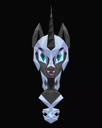 Size: 1201x1500 | Tagged: safe, artist:samoht-lion, derpibooru import, nightmare moon, alicorn, pony, black background, bust, female, low poly, mare, simple background, solo