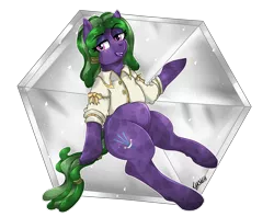 Size: 2731x2160 | Tagged: safe, artist:ghouleh, derpibooru import, oc, unofficial characters only, crystal pony, earth pony, pony, clothes, diamond, dreadlocks, ede, female, mare, shiny, simple background, sparkles, transparent background