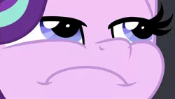 Size: 924x520 | Tagged: safe, artist:jhayarr23, derpibooru import, edit, starlight glimmer, pony, unicorn, close-up, female, inverted mouth, mare, starlight is not amused, unamused, unhappy