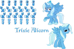 Size: 384x256 | Tagged: safe, artist:dismasvanraam, derpibooru import, trixie, alicorn, alicornified, female, race swap, simple background, solo, transparent background, trixiecorn