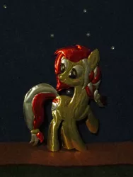 Size: 774x1032 | Tagged: safe, alternate version, artist:malte279, derpibooru import, oc, oc:colonia, earth pony, craft, embossing, mascot, metal foil