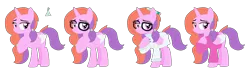 Size: 1521x413 | Tagged: safe, artist:acuteexposure, derpibooru import, oc, oc:chemical sunshine, unofficial characters only, alicorn, pony, icey-verse, alicorn oc, clothes, coat, ear piercing, earring, female, glasses, horn, jewelry, lab coat, magical lesbian spawn, mare, offspring, parent:luster dawn, parent:potion nova, parents:lusternova, pencil, piercing, raised hoof, scientist, simple background, solo, sweater, transparent background, wings