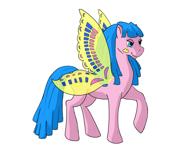 Size: 1024x821 | Tagged: safe, artist:lelunae, derpibooru import, sunglider, female, g1, simple background, solo, transparent background, windy wing ponies