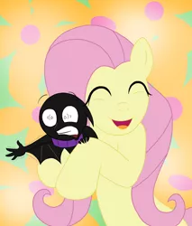Size: 2259x2655 | Tagged: safe, artist:r0se-demon, derpibooru import, fluttershy, pegasus, pony, crossover, duo, female, ruby gloom, scaredy bat