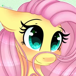 Size: 2000x2000 | Tagged: safe, artist:2pandita, derpibooru import, fluttershy, pony, adorable face, bust, cute, daaaaaaaaaaaw, female, floppy ears, high res, looking at you, mare, portrait, shyabetes, solo, stray strand, three quarter view, weapons-grade cute