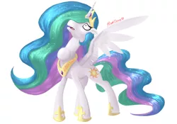 Size: 2388x1668 | Tagged: safe, artist:pinkocean93, derpibooru import, princess celestia, alicorn, pony, bowling ball, description is relevant, female, goiter, immortality is awesome, mare, simple background, solo, throat bulge, wat, white background