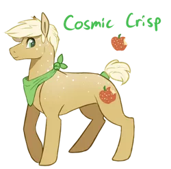 Size: 1280x1267 | Tagged: safe, artist:amiookamiwolf, derpibooru import, oc, oc:cosmic crisp, pony, male, offspring, parent:applejack, parent:trenderhoof, parents:trenderjack, simple background, solo, stallion, transparent background