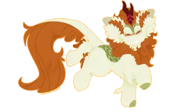 Size: 1729x1114 | Tagged: safe, artist:vanillaswirl6, derpibooru import, autumn blaze, kirin, awwtumn blaze, blushing, cheek fluff, cute, ear fluff, eyes closed, female, fluffy, grin, jumping, leg fluff, raised hoof, raised leg, simple background, smiling, solo, transparent background