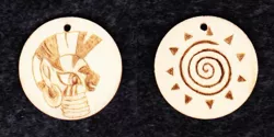 Size: 1024x513 | Tagged: artist:malte279, craft, cutie mark, derpibooru import, jewelry, pendant, pyrography, safe, traditional art, wood, zebra, zecora