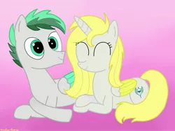 Size: 4032x3016 | Tagged: safe, artist:rainbowšpekgs, derpibooru import, oc, oc:dreamer skies, oc:sweetie shy, alicorn, pegasus, pony, commission, couple, cute, eyes closed, female, husband and wife, male, oc x oc, request, shipping, simple background, smiling