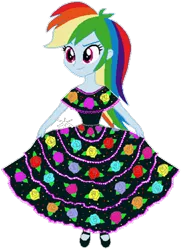 Size: 744x1024 | Tagged: safe, artist:syringe-rifle-hornet, derpibooru import, rainbow dash, equestria girls, female, mexican, mexican independence day, mexico, regional suit, simple background, solo, transparent background
