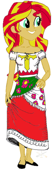 Size: 335x1024 | Tagged: safe, artist:syringe-rifle-hornet, derpibooru import, sunset shimmer, equestria girls, female, mexican, mexican independence day, regional suit, simple background, solo, transparent background