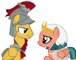 Size: 2048x1634 | Tagged: safe, derpibooru import, edit, edited screencap, screencap, flash magnus, somnambula, pegasus, pony, >:), background removed, female, looking at each other, magnambula, male, mare, not a vector, shipping, simple background, sitting, stallion, straight, transparent background