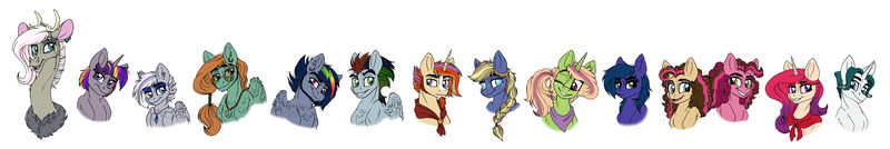 Size: 4605x769 | Tagged: safe, artist:celestial-rainstorm, derpibooru import, oc, oc:athena, oc:azurite, oc:cherry chimichanga, oc:chrysanthemum, oc:confetti cake, oc:dawn star, oc:jetstream, oc:juniper bwerry, oc:jupiter sky, oc:mellow vibes, oc:ophelia moon, oc:prism storm, oc:splendor, oc:tourmaline quartz, draconequus, earth pony, hybrid, pony, unicorn, female, interspecies offspring, male, mare, offspring, parent:applejack, parent:big macintosh, parent:cheese sandwich, parent:discord, parent:double diamond, parent:fluttershy, parent:maud pie, parent:mud briar, parent:night glider, parent:oc:glittering facet, parent:oc:harpsichord, parent:pinkie pie, parent:rainbow dash, parent:rarity, parent:soarin', parent:starlight glimmer, parent:stygian, parent:sugar belle, parent:sunburst, parent:tree hugger, parent:twilight sparkle, parent:zephyr breeze, parents:canon x oc, parents:cheesepie, parents:discoshy, parents:maudbriar, parents:nightdiamond, parents:oc x oc, parents:soarindash, parents:starburst, parents:sugarmac, parents:twigian, parents:zephyrhugger, simple background, stallion, white background